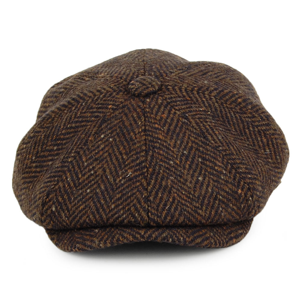Gorra Newsboy de lana diseño de espiga de Failsworth - Marrón