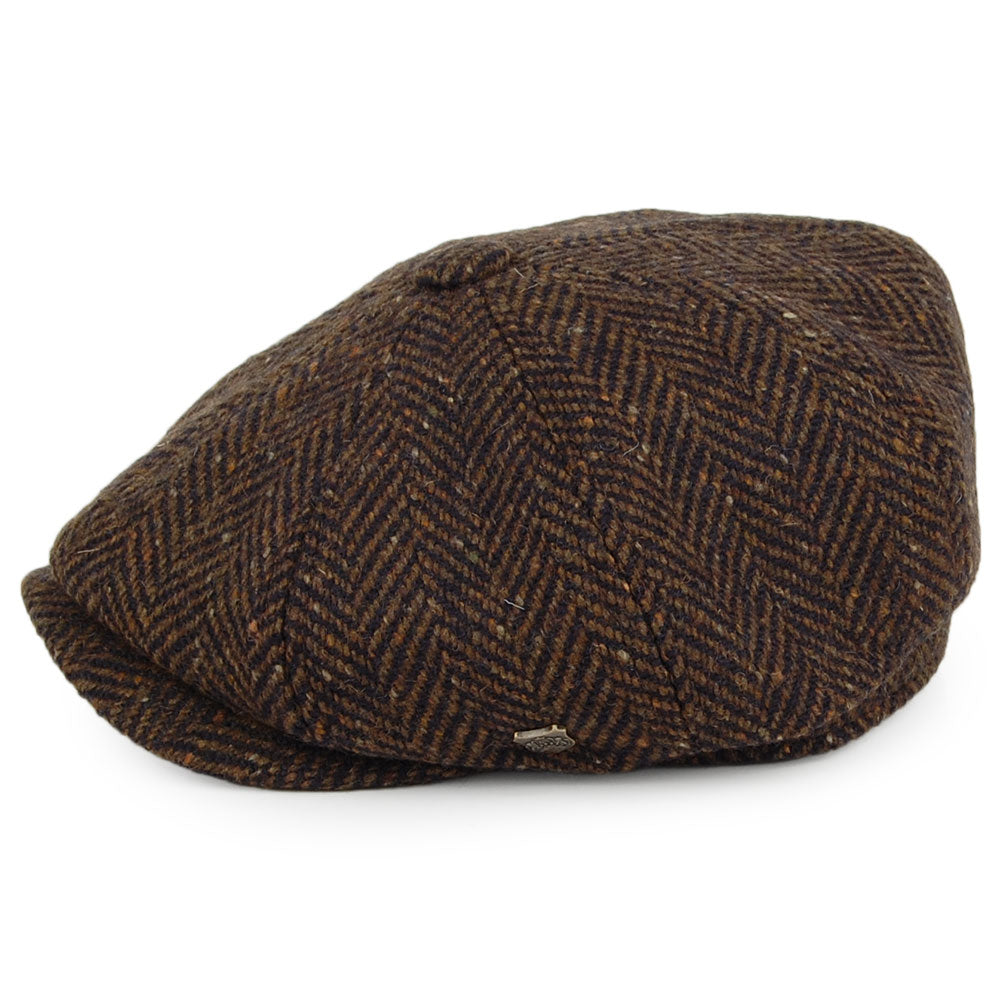 Gorra Newsboy de lana diseño de espiga de Failsworth - Marrón