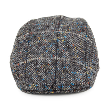 Gorra plana Oslo de tweed donegal a cuadros con orejeras de Failsworth - Gris Multi