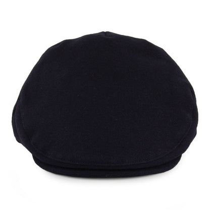 Gorra plana Balmoral de lana melton de Christys - Azul Marino