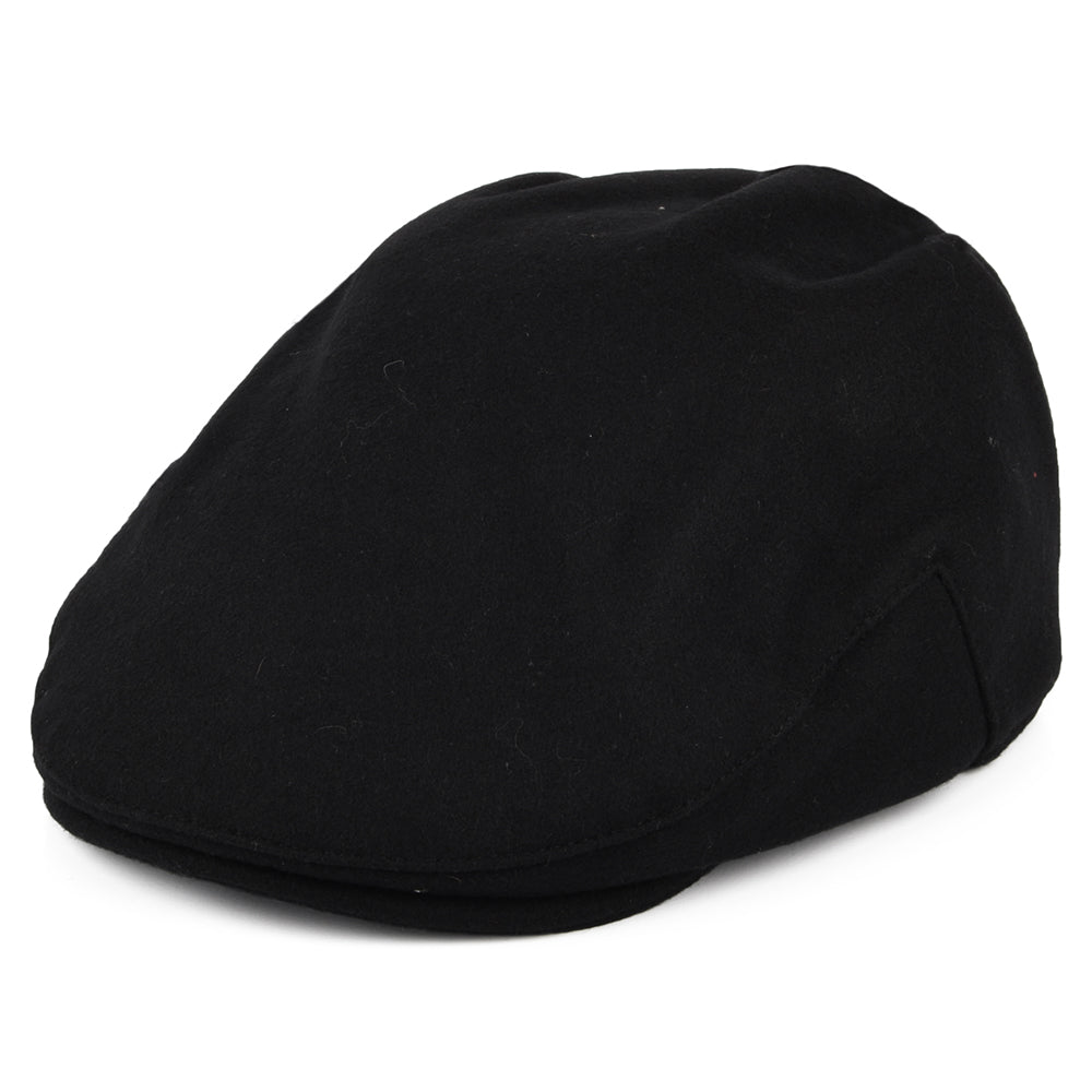 Gorra plana Balmoral de lana melton de Christys - Negro