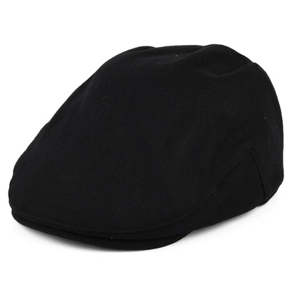 Gorra plana Balmoral de lana melton de Christys - Negro