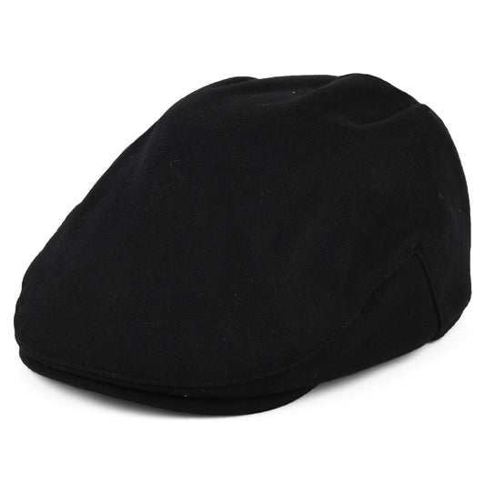 Gorra plana Balmoral de lana melton de Christys - Negro