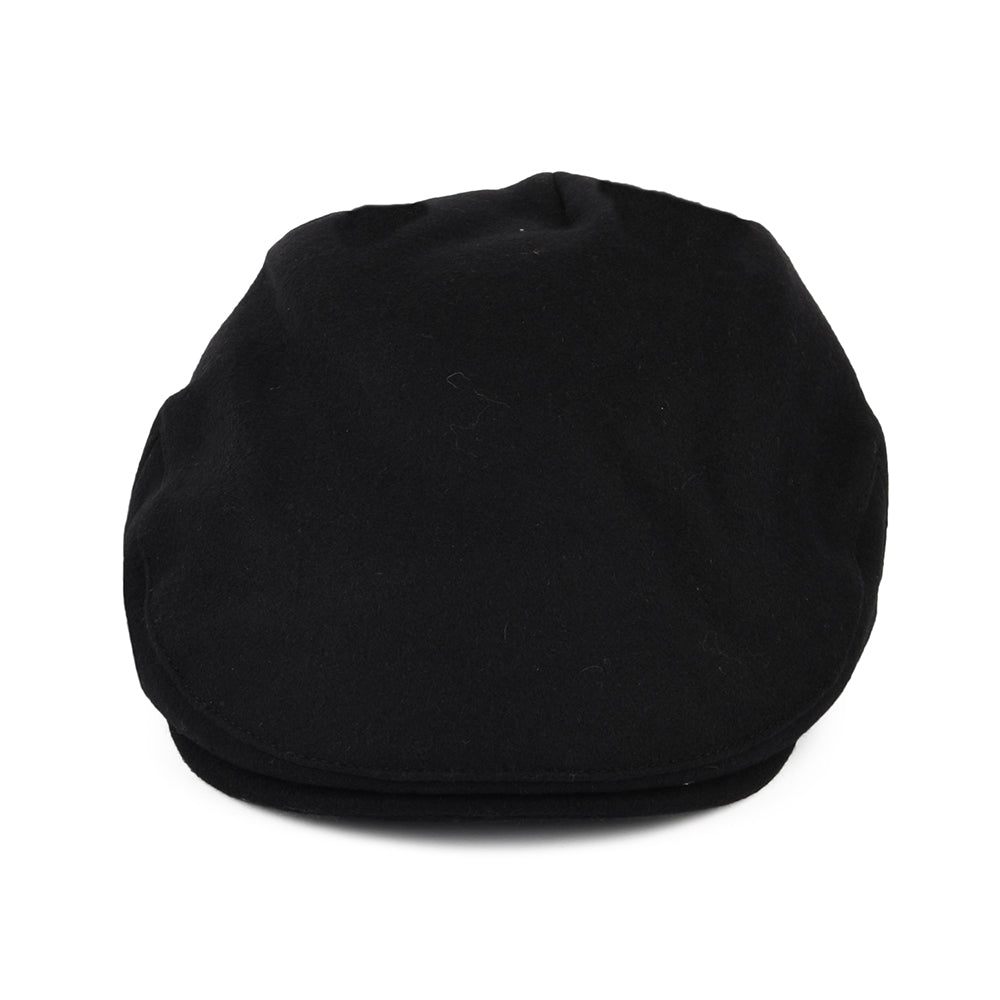 Gorra plana Balmoral de lana melton de Christys - Negro