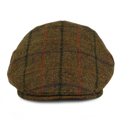 Gorra plana Country Tweed de Christys - Verde Oliva-Marrón