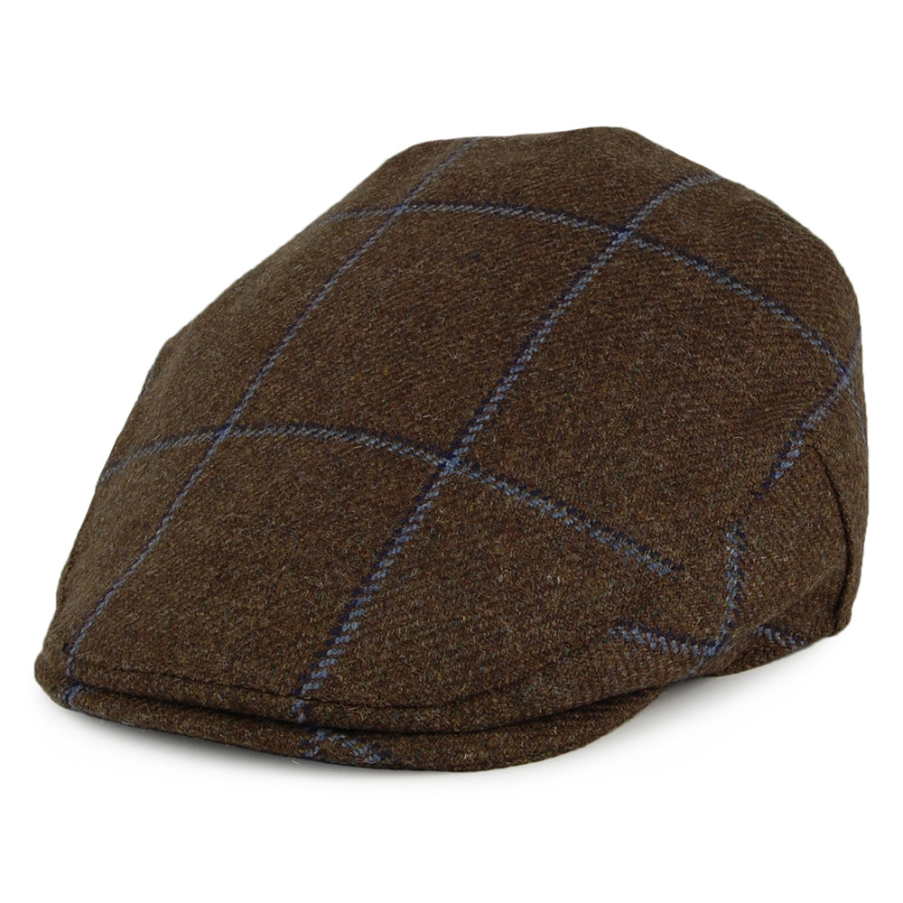 Gorra plana Ascot de Windowpane de Christys - Oliva-Azul