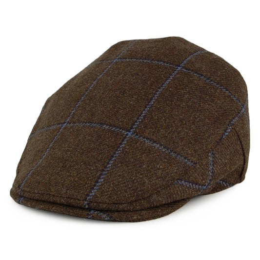 Gorra plana Ascot de Windowpane de Christys - Oliva-Azul