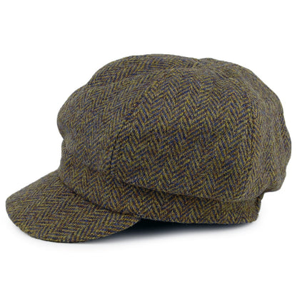 Gorra Baker Boy Gabby de HARRIS TWEED diseño de espiga de Failsworth - Verde-Multi