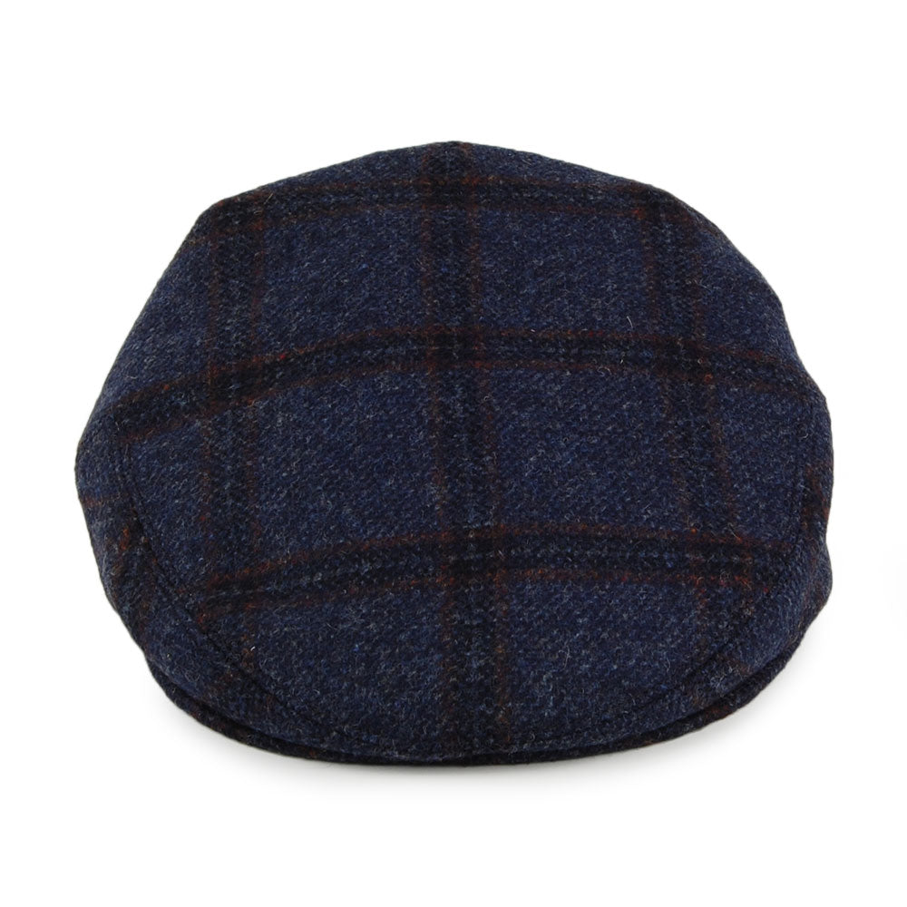 Gorra plana de lana virgen inglesa a cuadros de City Sport - Azul