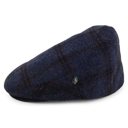 Gorra plana de lana virgen inglesa a cuadros de City Sport - Azul