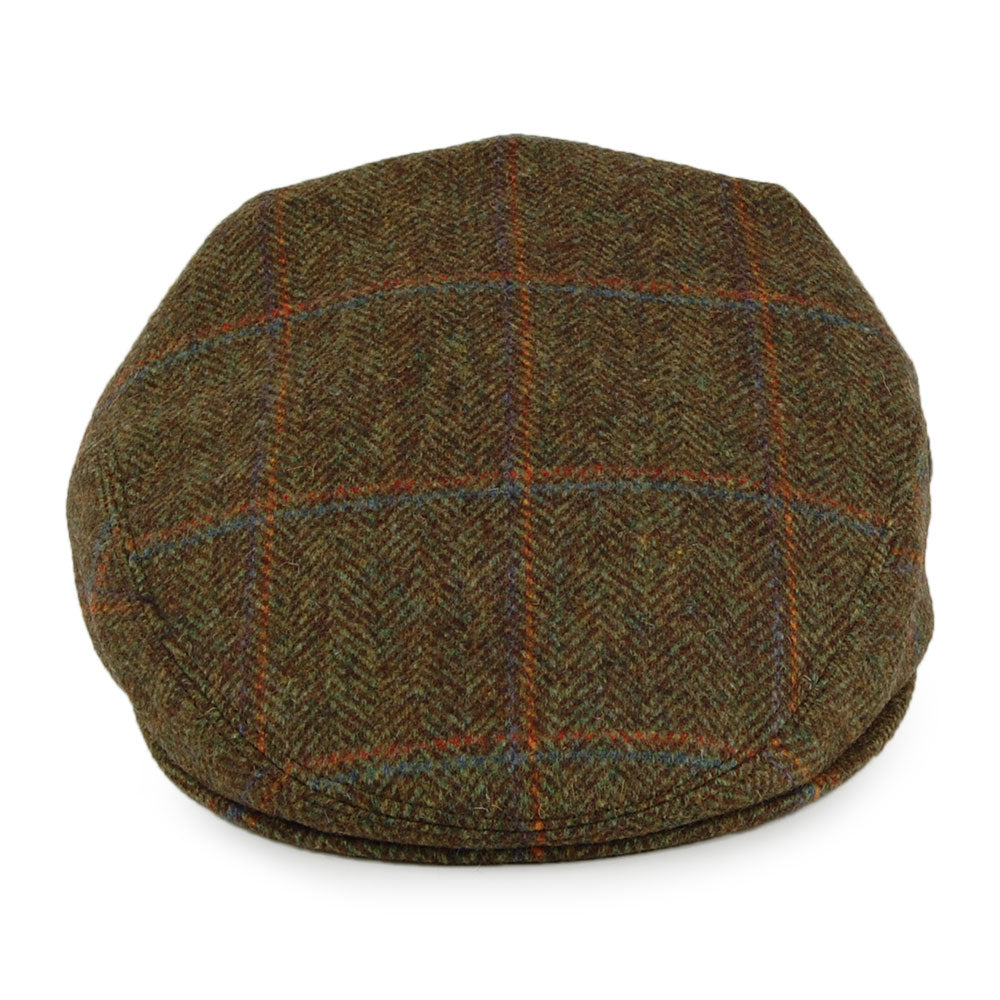 Gorra plana de lana virgen inglesa a cuadros de City Sport - Salvia