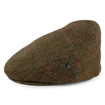 Gorra plana de lana virgen inglesa a cuadros de City Sport - Salvia