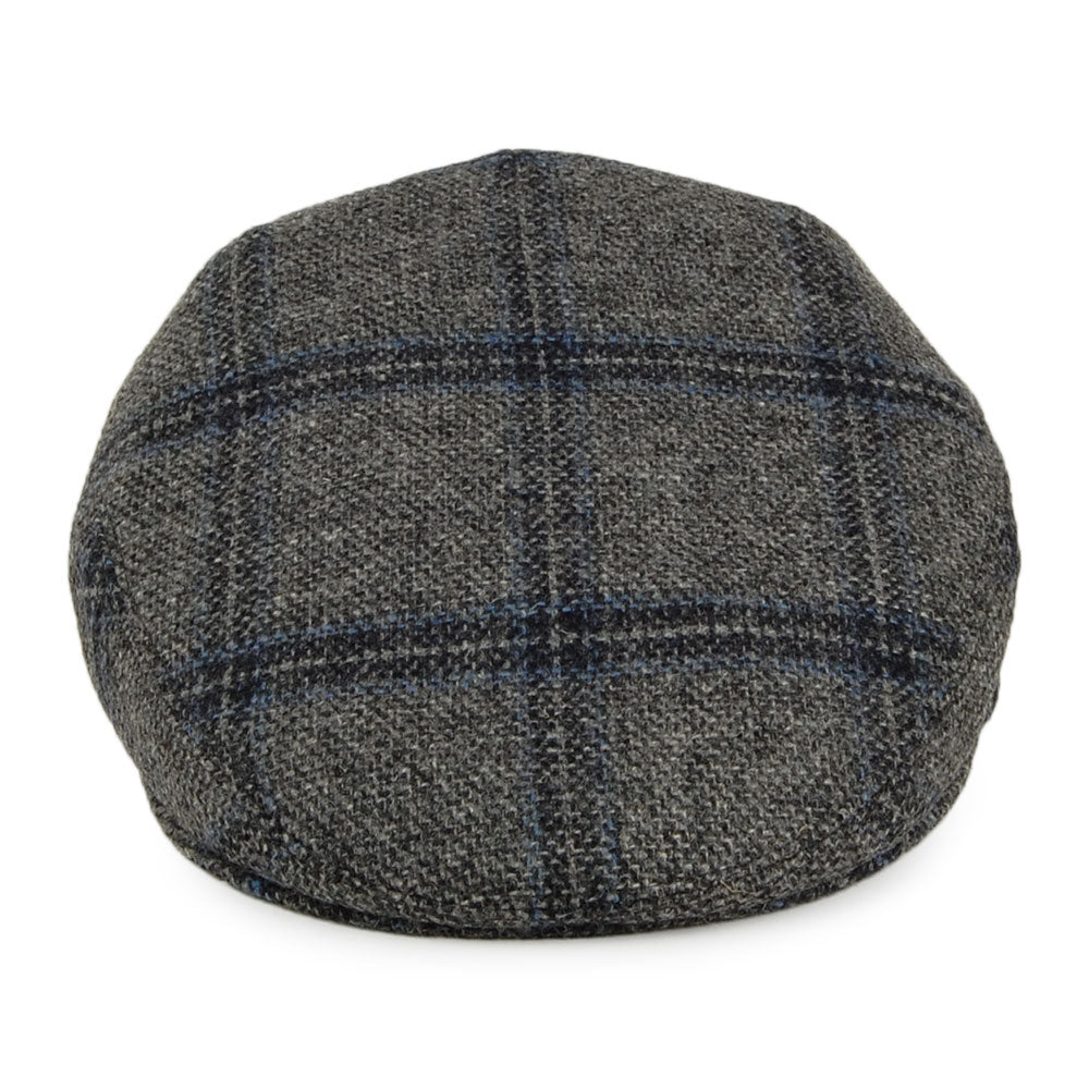 Gorra plana de lana virgen inglesa a cuadros de City Sport - Gris