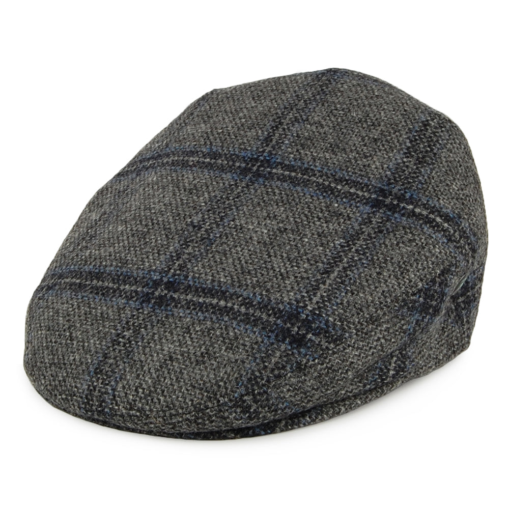 Gorra plana de lana virgen inglesa a cuadros de City Sport - Gris