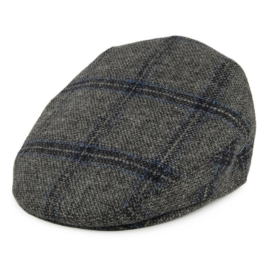 Gorra plana de lana virgen inglesa a cuadros de City Sport - Gris