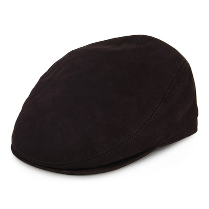 Gorra plana de cuero de gamuza de City Sport - Negro