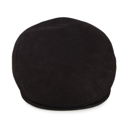 Gorra plana de cuero de gamuza de City Sport - Negro