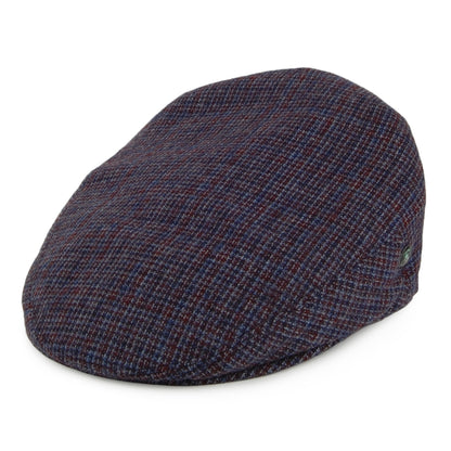 Gorra plana de lana virgen diseño micro cuadros de City Sport - Azul-Burdeos