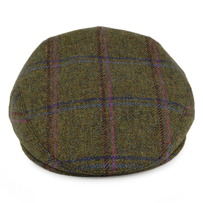 Gorra plana Saxony de lana británica a cuadros de City Sport - Verde Musgo