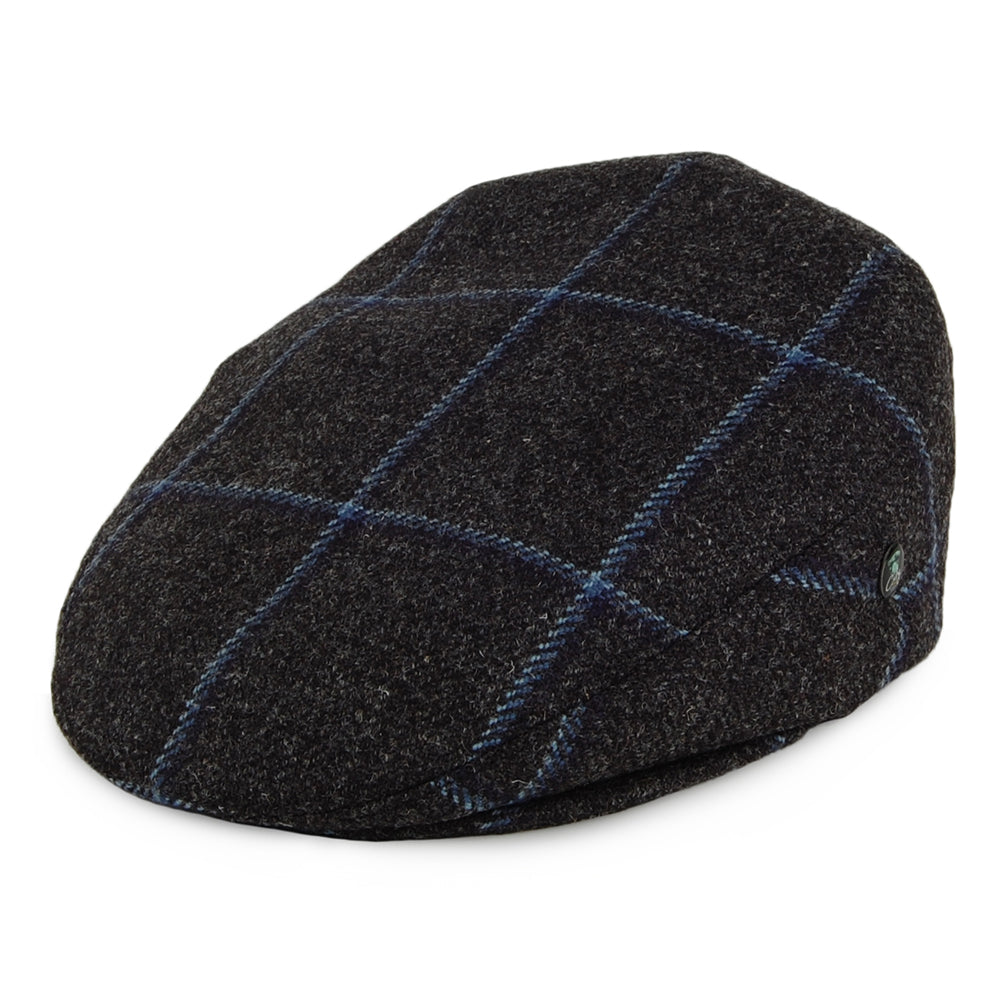 Gorra plana Saxony de lana británica a cuadros de City Sport - Antracita