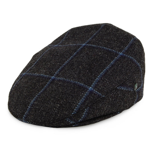 Gorra plana Saxony de lana británica a cuadros de City Sport - Antracita