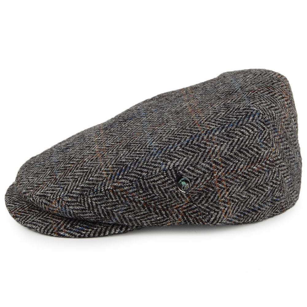 Gorra plana Visera extendida de HARRIS TWEED de City Sport - Gris-Negro