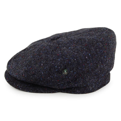 Gorra Newsboy de Tweed Donegal de City Sport - Azul Marino y Mezcla de tonalidades