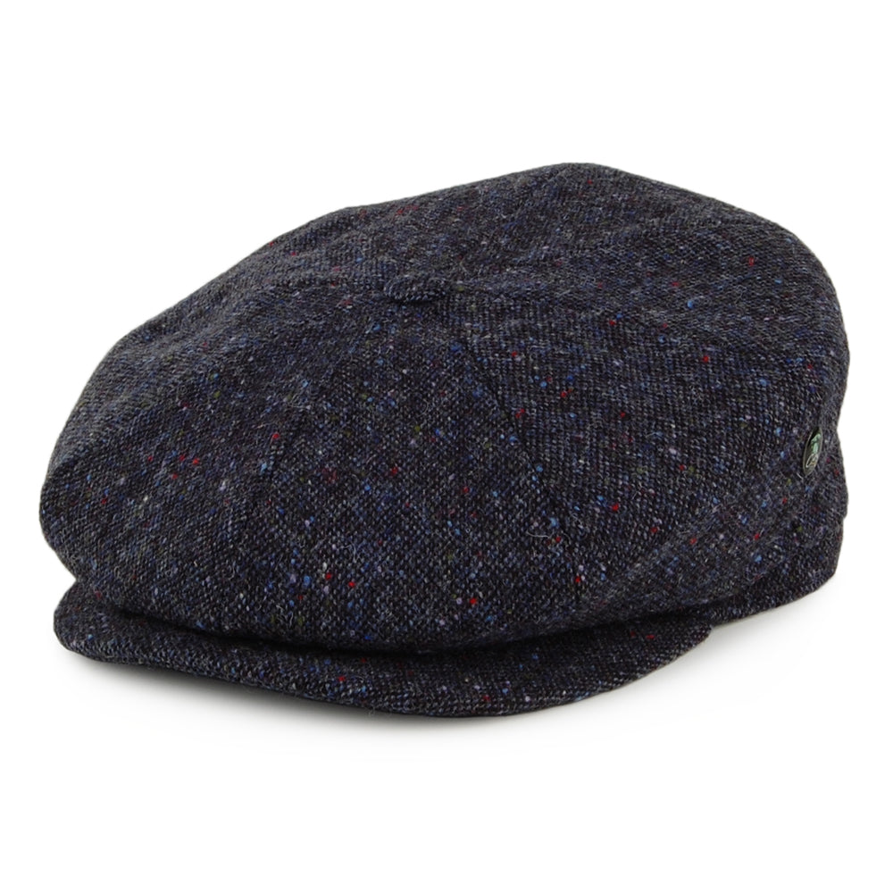 Gorra Newsboy de Tweed Donegal de City Sport - Azul Marino y Mezcla de tonalidades