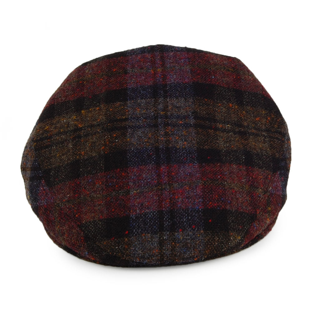 Gorra Newsboy de Tweed Donegal de City Sport - Rojo Burdeos-Negro