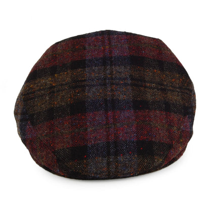 Gorra Newsboy de Tweed Donegal de City Sport - Rojo Burdeos-Negro