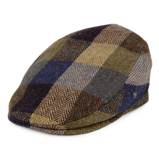Gorra plana Patch de Tweed Donegal de City Sport - Azul-Salvia