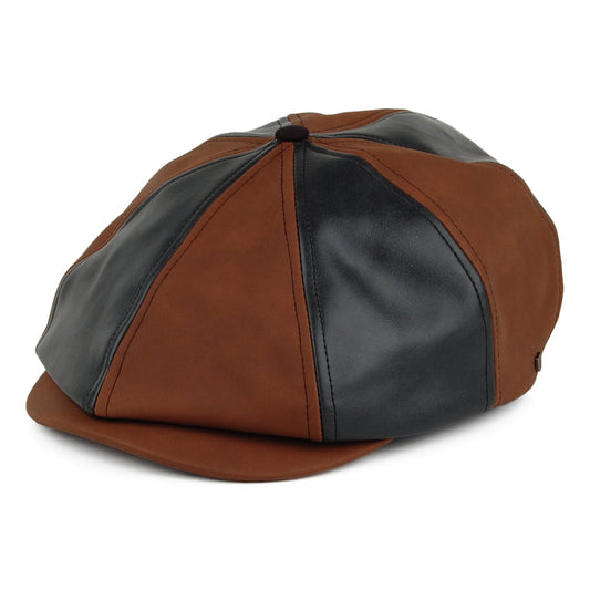 Gorra Newsboy Brood Multi-Paneles de Brixton - Marrón-Negro