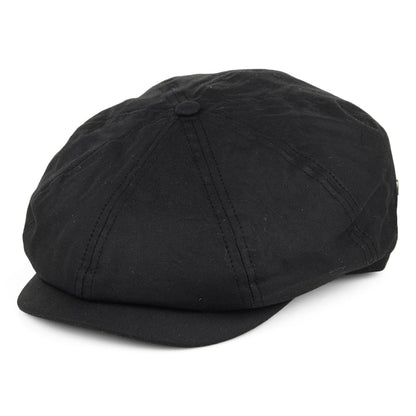 Gorra Newsboy British Millerain de algodón encerado de Jaxon & James - Negro
