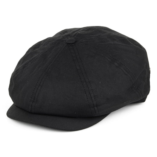 Gorra Newsboy British Millerain de algodón encerado de Jaxon & James - Negro