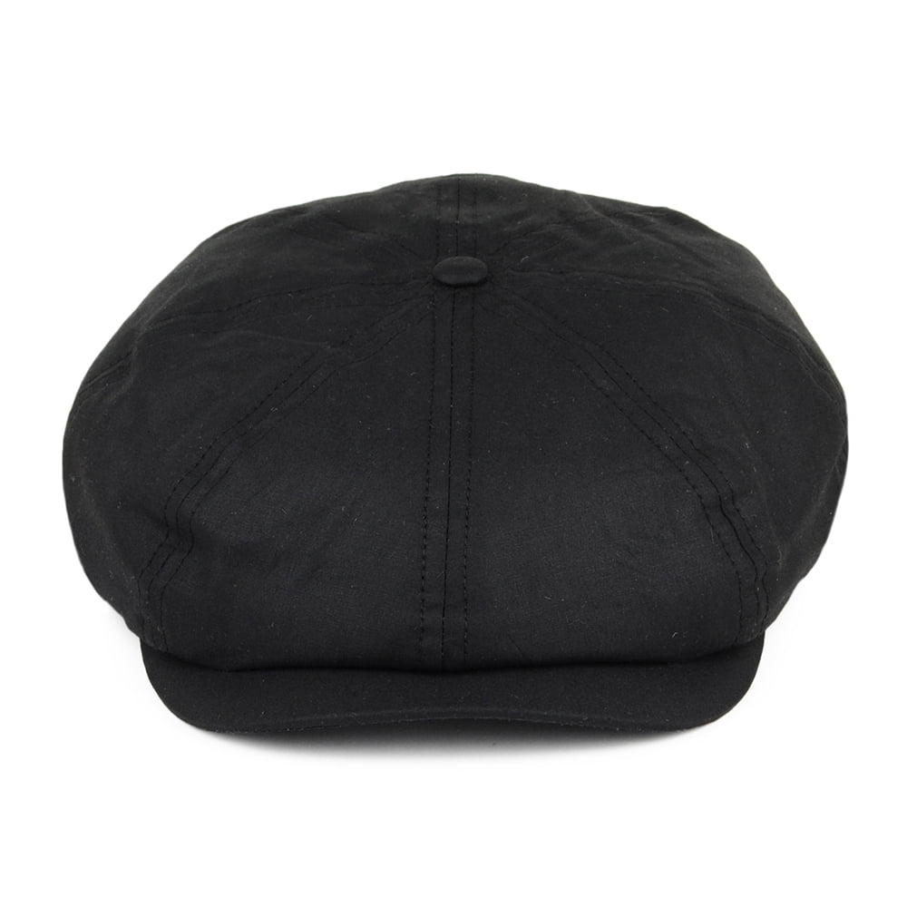 Gorra Newsboy British Millerain de algodón encerado de Jaxon & James - Negro
