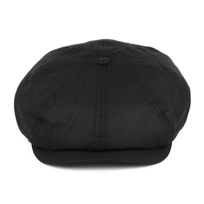 Gorra Newsboy British Millerain de algodón encerado de Jaxon & James - Negro