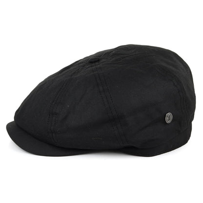 Gorra Newsboy British Millerain de algodón encerado de Jaxon & James - Negro