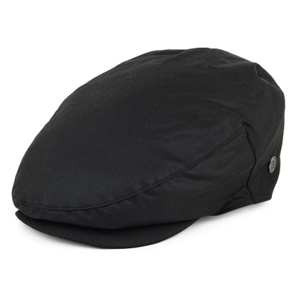 Gorra plana British Millerain de algodón encerado de Jaxon & James - Negro
