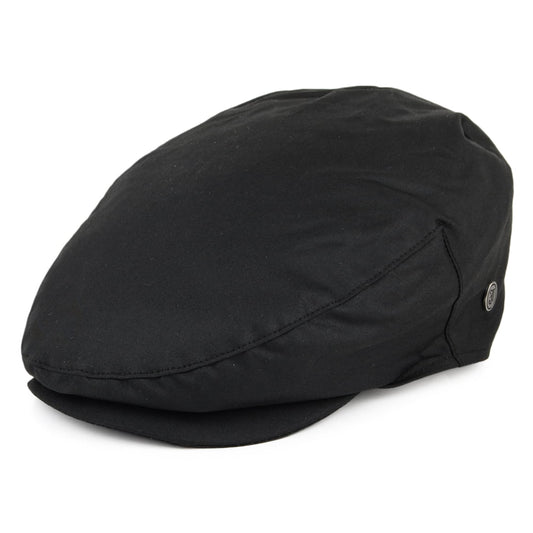 Gorra plana British Millerain de algodón encerado de Jaxon & James - Negro