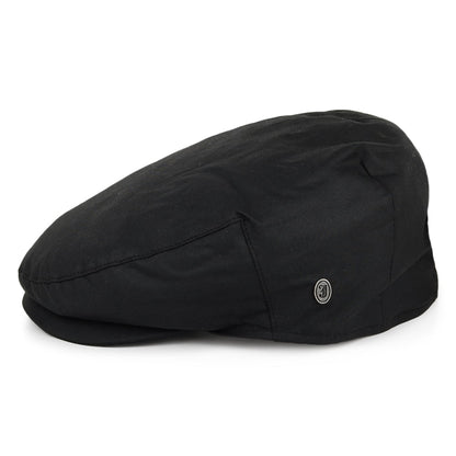 Gorra plana British Millerain de algodón encerado de Jaxon & James - Negro