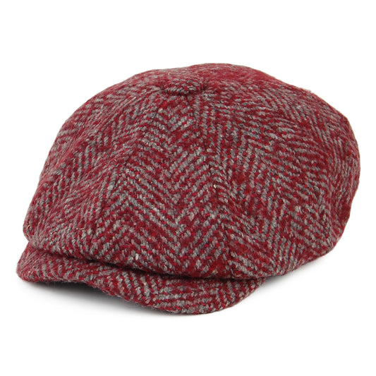Gorra Newsboy de lana gruesa diseño de espiga de Denton - Rojo-Multi
