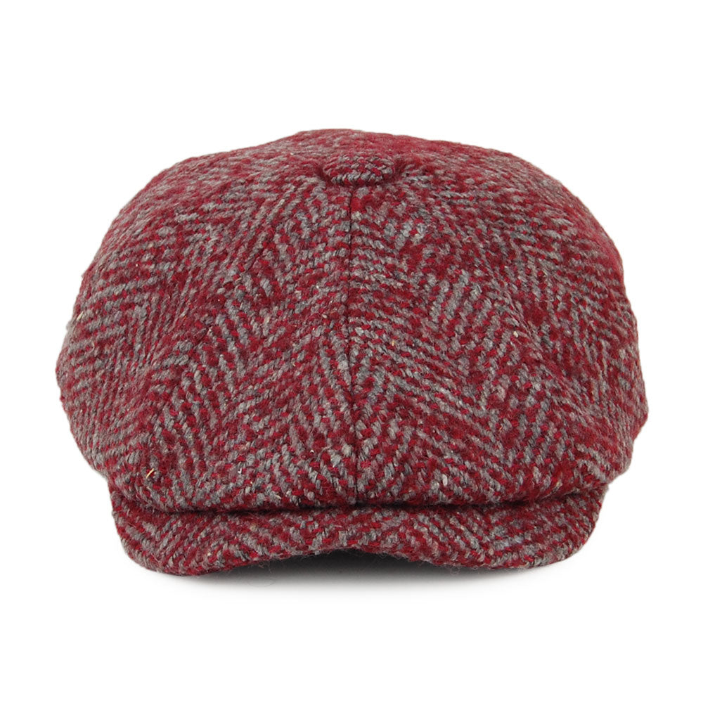 Gorra Newsboy de lana gruesa diseño de espiga de Denton - Rojo-Multi