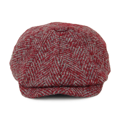 Gorra Newsboy de lana gruesa diseño de espiga de Denton - Rojo-Multi