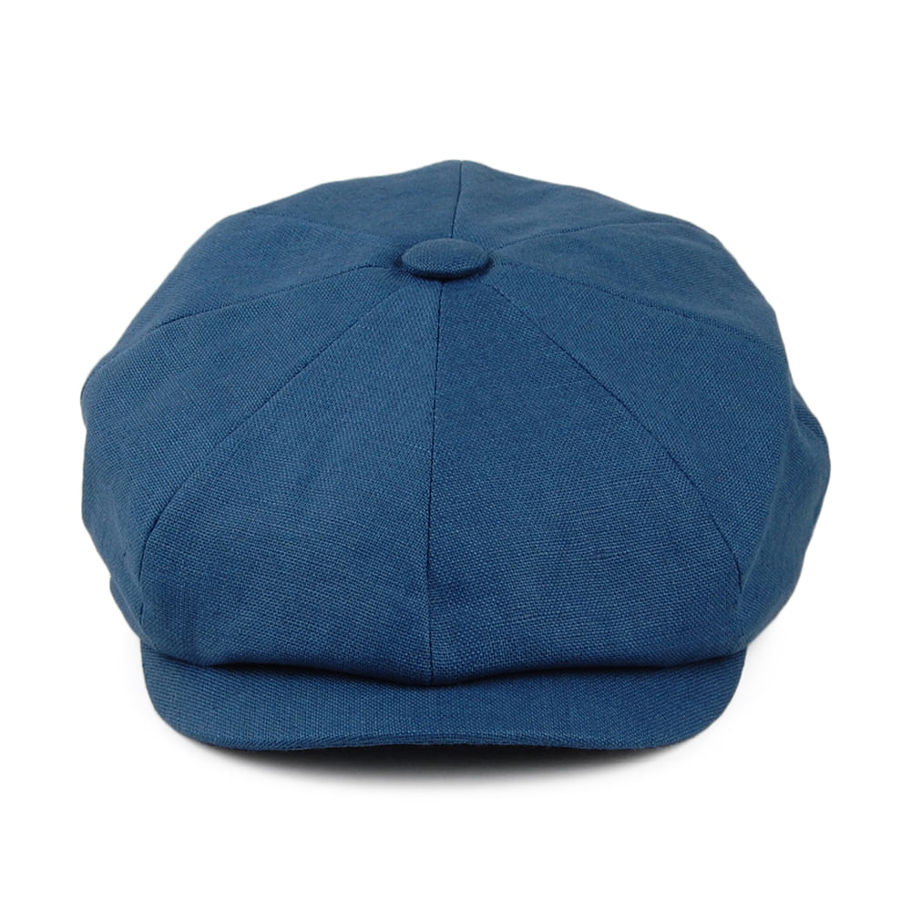 Gorra Newsboy Alfie de lino de Failsworth - Vaquero