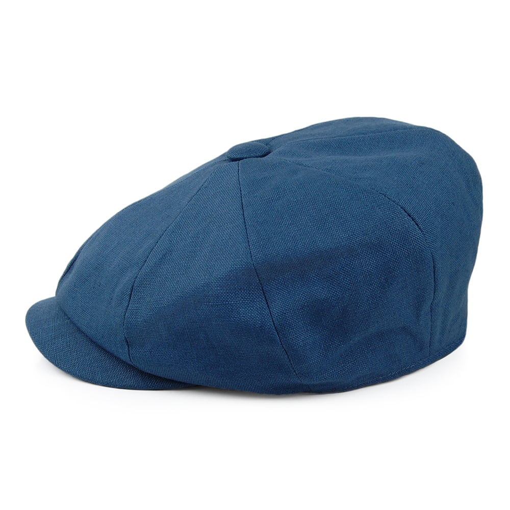 Gorra Newsboy Alfie de lino de Failsworth - Vaquero