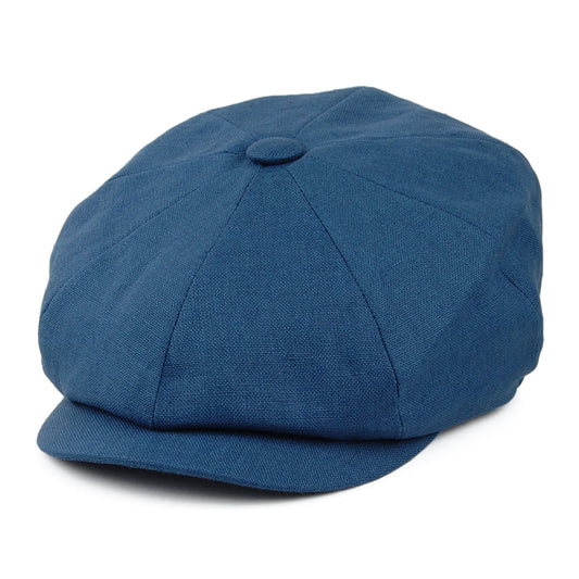 Gorra Newsboy Alfie de lino de Failsworth - Vaquero