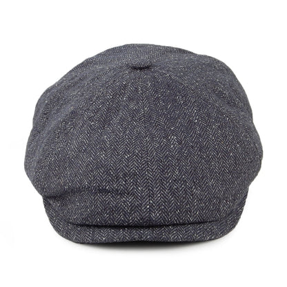 Gorra Newsboy Hudson de mezcla de seda diseño de espiga de Failsworth - Mezcla de Negros
