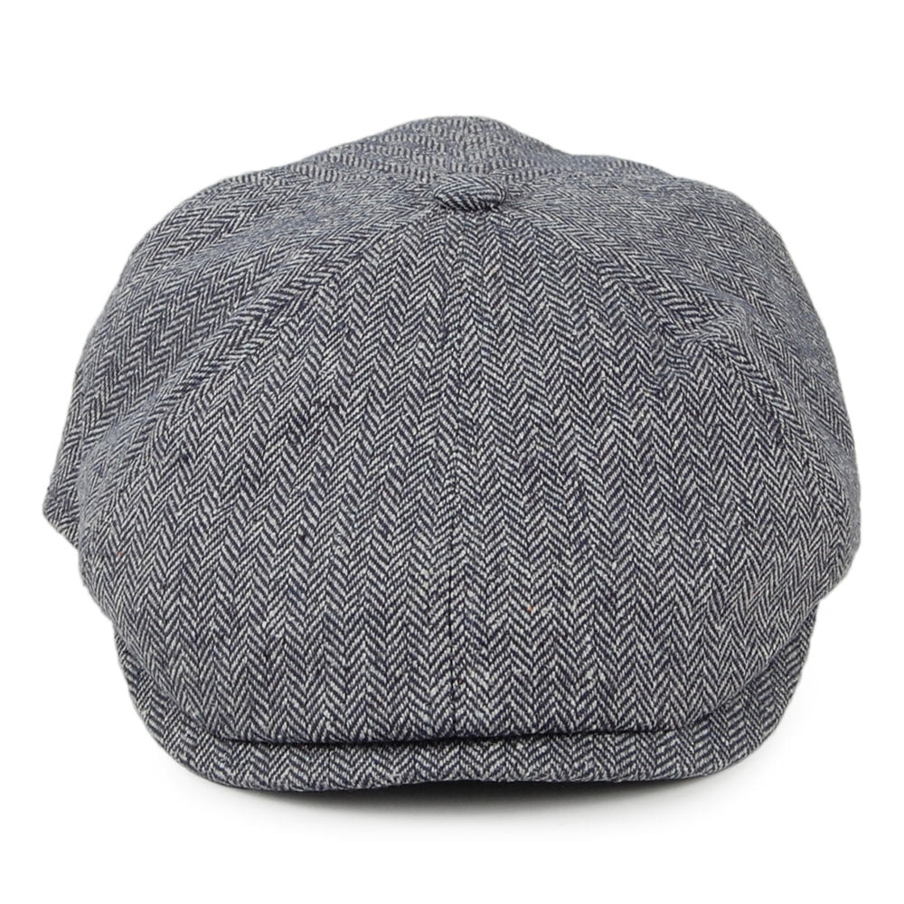 Gorra Newsboy Hudson de mezcla de seda diseño de espiga de Failsworth - Gris