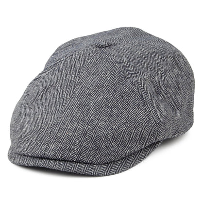 Gorra Newsboy Hudson de mezcla de seda diseño de espiga de Failsworth - Gris