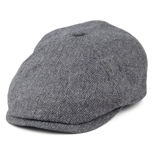 Gorra Newsboy Hudson de mezcla de seda diseño de espiga de Failsworth - Gris